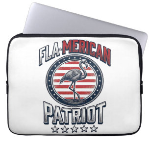 Capa Para Notebook Flaamericano Patriota Flamingo Vintage Vetor