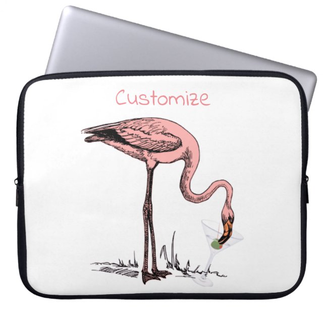 Capa Para Notebook Flamingo Bebendo Martini Thunder_Cove (Frente)