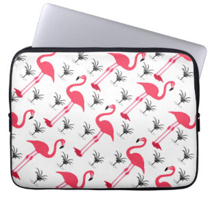 Capa Para Notebook Flamingo e palmeira cor-de-rosa