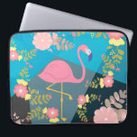 Capa Para Notebook Flamingo floral feminino cor-de-rosa bonito chique<br><div class="desc">Flamingo cor-de-rosa bonito com fundo floral cor-de-rosa.</div>