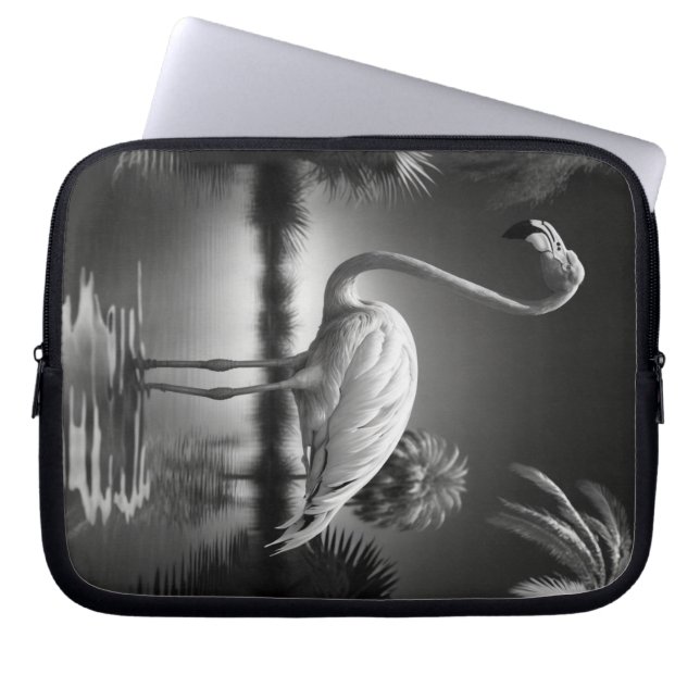Capa Para Notebook Flamingo numa Piscina (Frente)