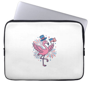 Capa Para Notebook Flamingo Patriótico Fogos de Artifício Desenho Vet
