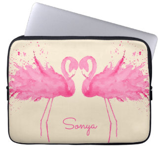 Capa Para Notebook Flamingos Bonitos Com Seu Nome