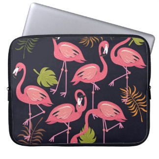 Capa Para Notebook Flamingos, colheita de aves tropicais.