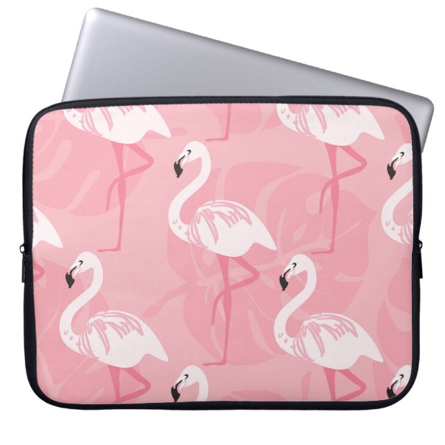 Capa Para Notebook flamingos cor-de-rosa: ilustração da safra. (Frente)
