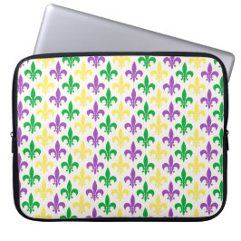 Capa Para Notebook Fleur-di-lis nas cores de Mardi Gras