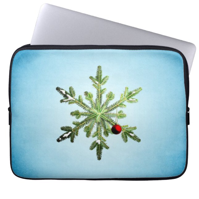 Capa Para Notebook Floco de neve de Natal - Feriados de inverno de Na (Frente)