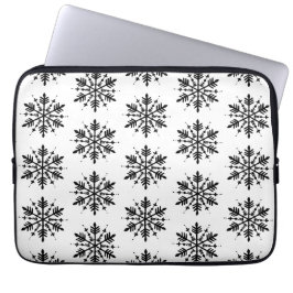 Capa Para Notebook Floco de Neve Minimalista Preto e Branco