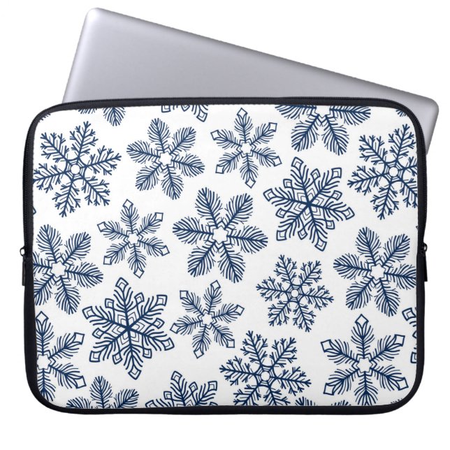 Capa Para Notebook Flocos de neve azuis (Frente)