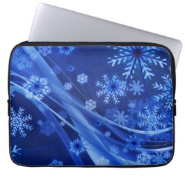 Capa Para Notebook Flocos de neve azuis