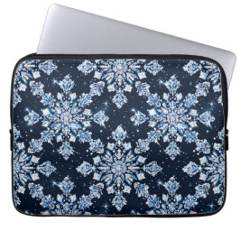Capa Para Notebook Flocos de neve azuis 3d