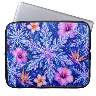 Capa Para Notebook Flocos de Neve de Inverno Tropical