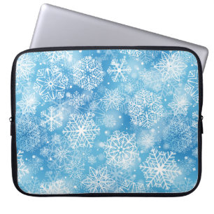 Capa Para Notebook Flocos de neve em azul