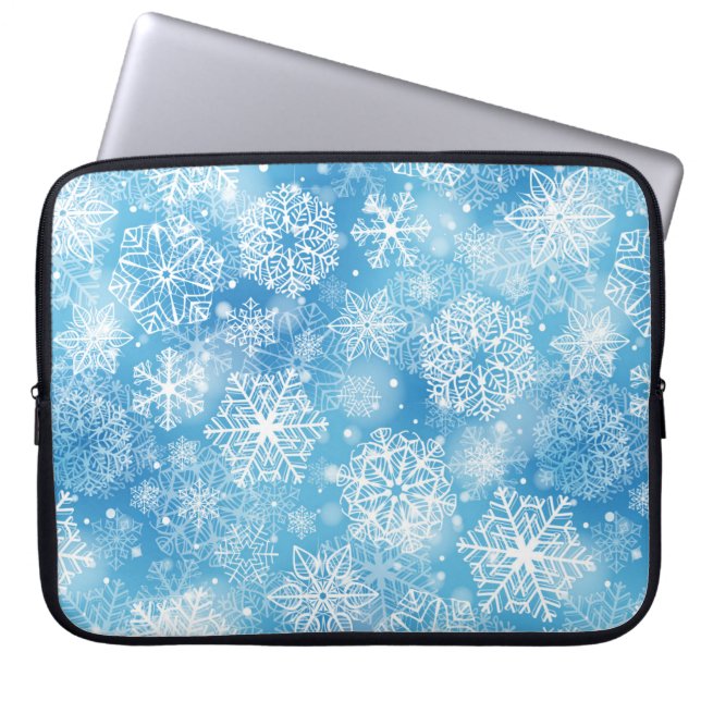 Capa Para Notebook Flocos de neve em azul (Frente)