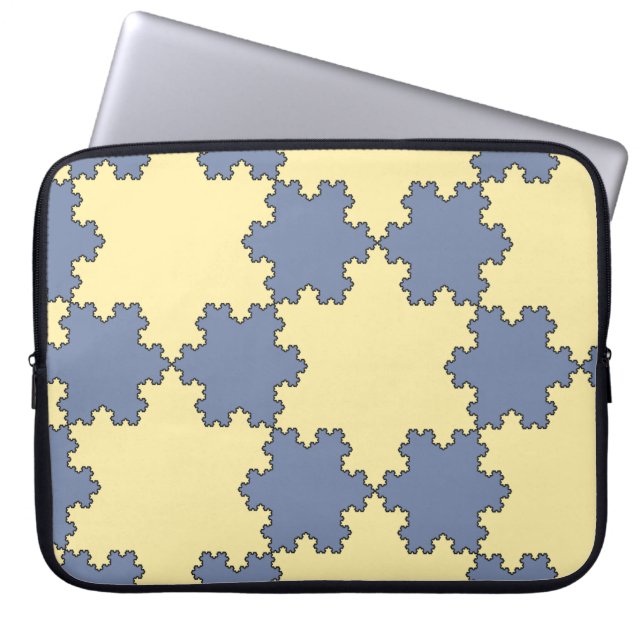 Capa Para Notebook Flocos de neve Koch Tesselados (Padrão Fratural) (Frente)