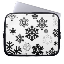 Capa Para Notebook Flocos de neve preto e branco