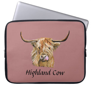 Capa Para Notebook Floffy Red Highland Cow Original Arte Digital