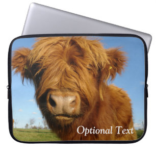 Capa Para Notebook Floffy Scottish Highland Cow - Blue Sky