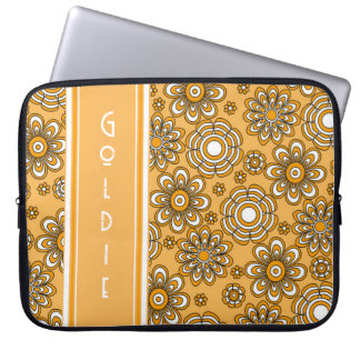 Capa Para Notebook Flor Amarela Mostarda Retro 1970 