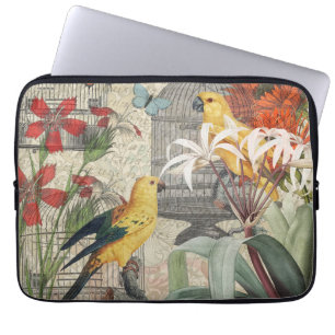 Capa Para Notebook Flor Anticial Tropical Amarelo-papagaio