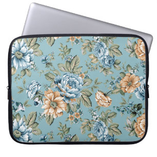 Capa Para Notebook Flor botânica de cor aquosa sem costura, com