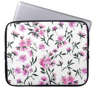 Capa Para Notebook Flor branco de cereja em branco