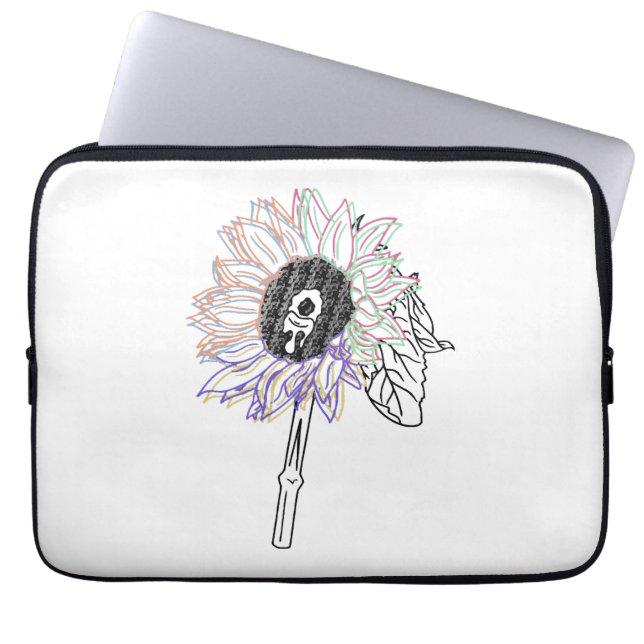 Capa Para Notebook Flor de Arco-Íris Arte Funky (Frente)