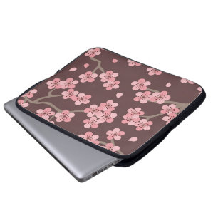 Capa Para Notebook Flor de cerejeira cor-de-rosa de Brown