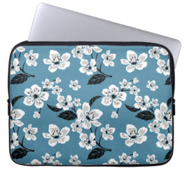 CAPA PARA NOTEBOOK FLOR DE CEREJEIRA - SAKURA (AZUL FUMÊ)
