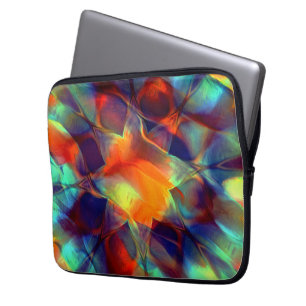 Capa Para Notebook Flor de laranja intensa em textura polida digital