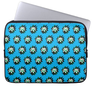 Capa Para Notebook Flor de Lírio Branca com Folhas Verde Escuro