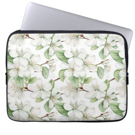 Capa Para Notebook Flor de Maçã Branca Elegante