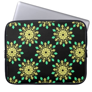 Capa Para Notebook Flor de néon amarela e verde