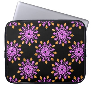 Capa Para Notebook Flor de néon rosa e laranja
