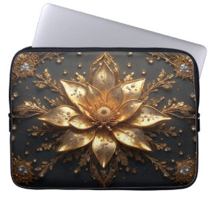 Capa Para Notebook Flor de Ouro Luxuosa