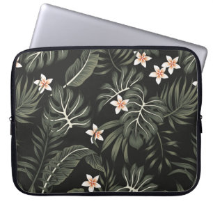 Capa Para Notebook Flor de plumeria tropical, estrelitzia, palma