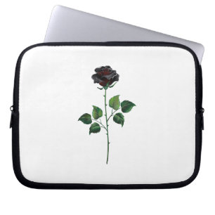 Capa Para Notebook Flor de rosa preta