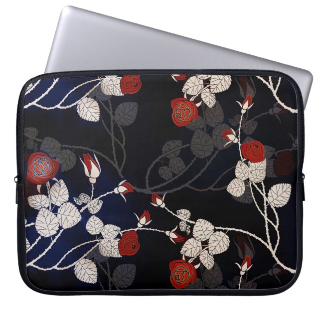 Capa Para Notebook Flor de Rosa vermelha Elegante (Frente)