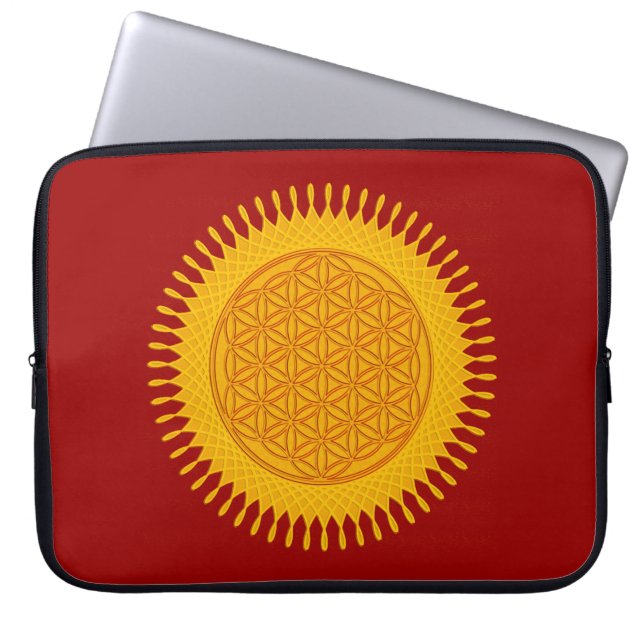 Capa Para Notebook Flor De Vida - Amarelo ensolarado (Frente)