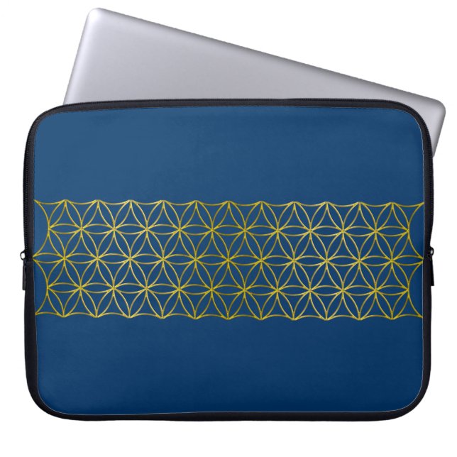 Capa Para Notebook Flor de Vida / Blume des Lebens - Ouro de fronteir (Frente)