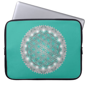 Capa Para Notebook FLOR DE VIDA - Geometria Sagrada Luz 2