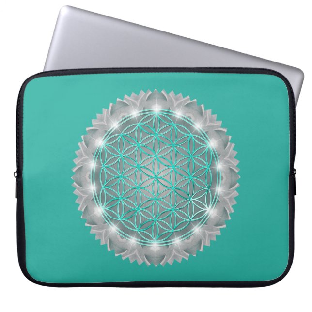 Capa Para Notebook FLOR DE VIDA - Geometria Sagrada Luz 2 (Frente)