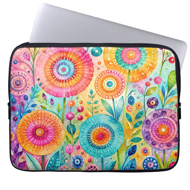 Capa Para Notebook Flor Desenho Fantasia (Frente)