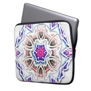 Capa Para Notebook Flor em textura de gesso, sombra macia em branco
