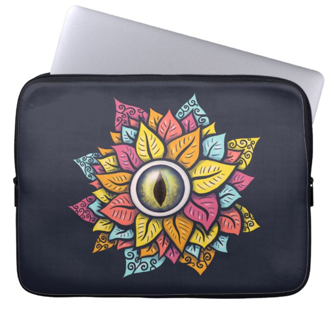 Capa Para Notebook Flor ocular colorido de rosca (Frente)