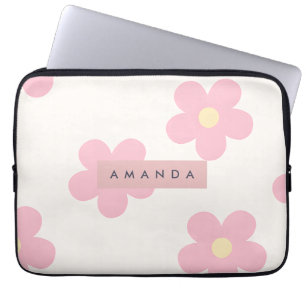 Capa Para Notebook Flor Personalizada Rosa Dália Retro