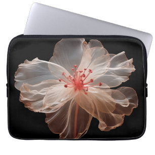 Capa Para Notebook Flor translúcida elegante a preto