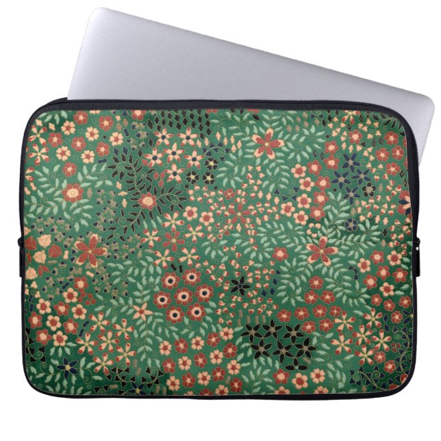 Capa Para Notebook Flor verde japonesa flora tradicional (Frente)