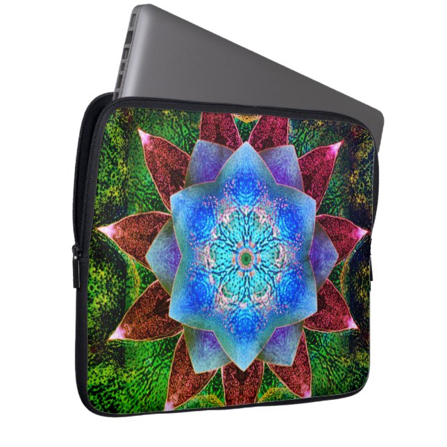 Capa Para Notebook Flor virtual avermelhada ou rústica (Frente Esquerda)