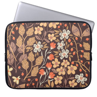 Capa Para Notebook Flora do outono: Padrão sem costura do Vintage